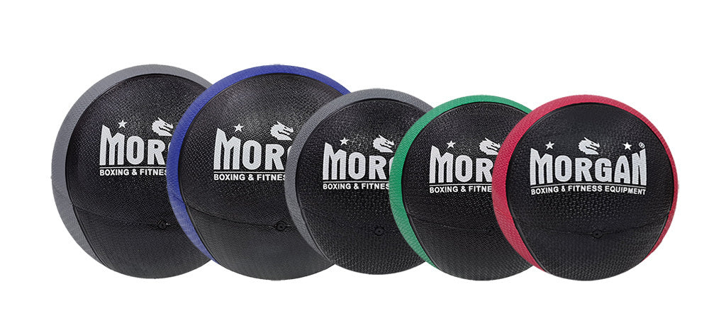 MORGAN 2-TONE COMMERCIAL RUBBER MEDICINE BALL SET OF 5 (3 + 4 + 5 + 7 + 10KG)