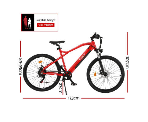 Everfit 26 Inch Electric Bike Mountain Bicycle eBike Built-in Battery 250W