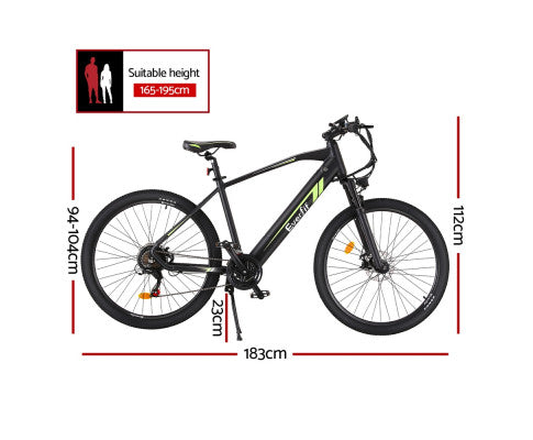 Everfit 27.5 Inch Electric Bike Mountain Bicycle eBike Battery 21 Speed