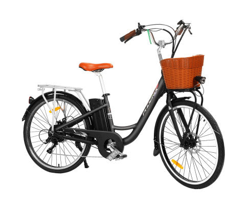 Phoenix 26 Inch Electric Bike Urban Bicycle eBike Removable Battery Black