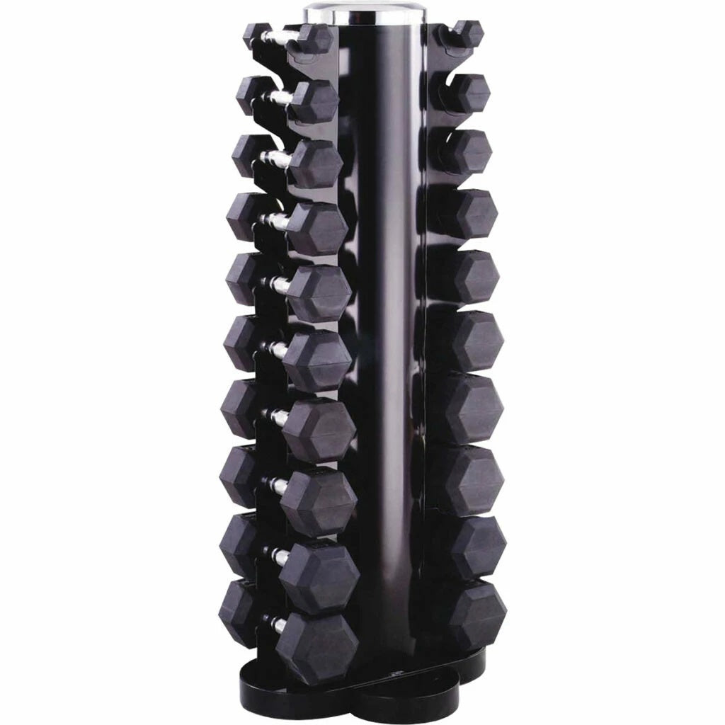 MORGAN RUBBER HEX PACK 110KG (1-10KG) + VERTICAL STAND
