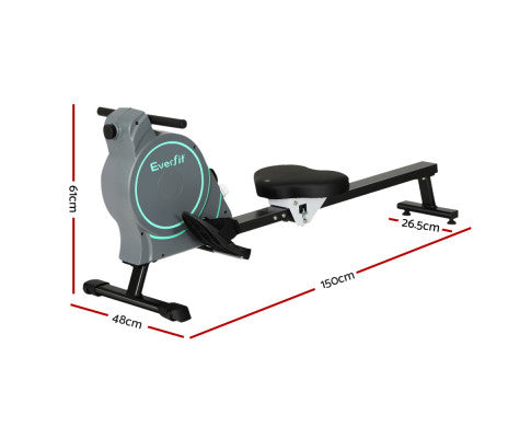 Everfit Rowing Machine 16 Levels Magnetic Rower Gym Home Cardio with APP