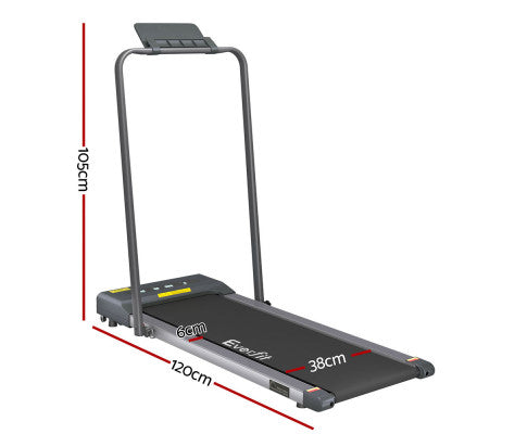 Everfit Treadmill Electric Walking Pad Under Desk Home Gym Fitness 380mm Grey