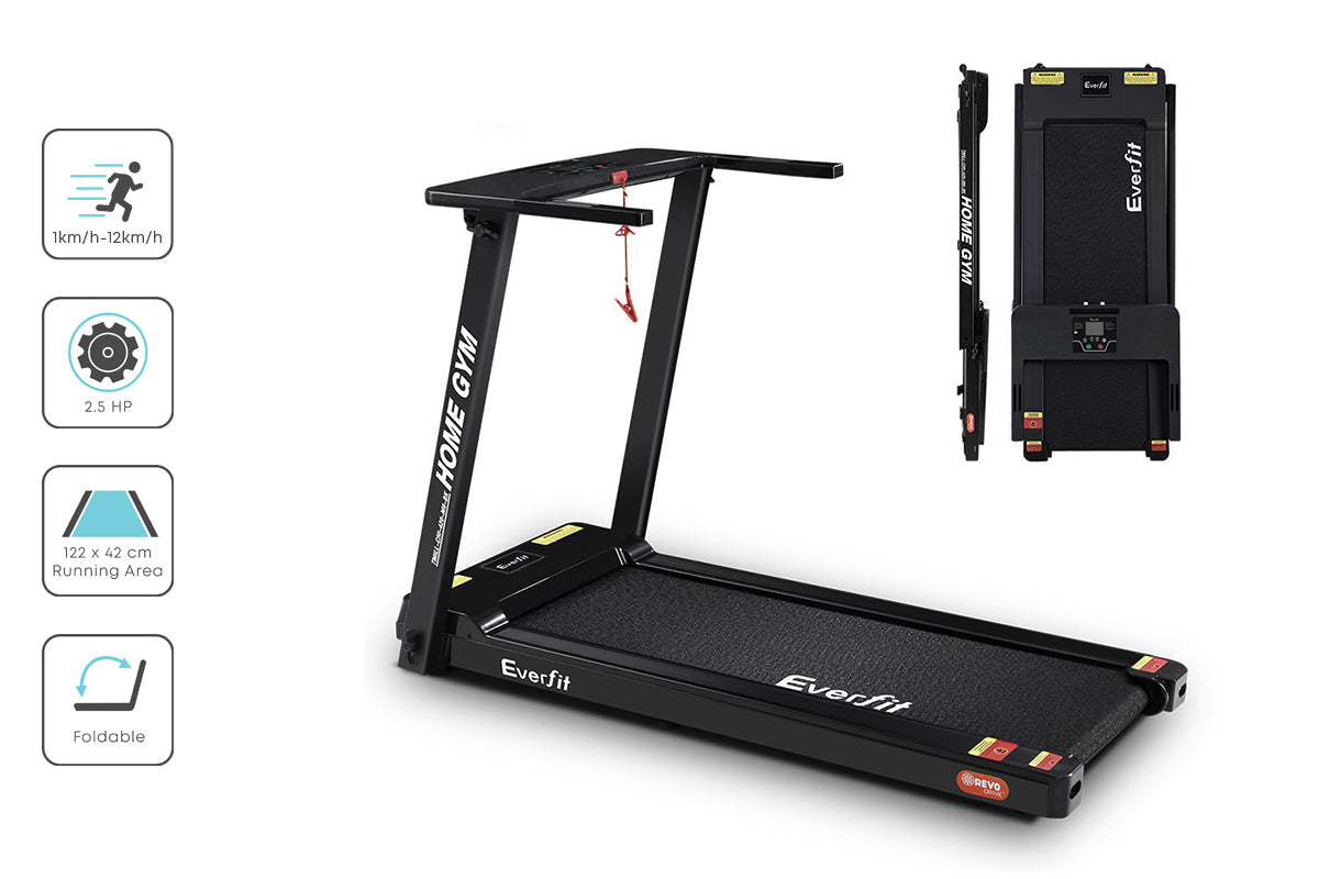 Everfit Treadmill Electric Home Gym Fitness Excercise Fully Foldable 420mm Black