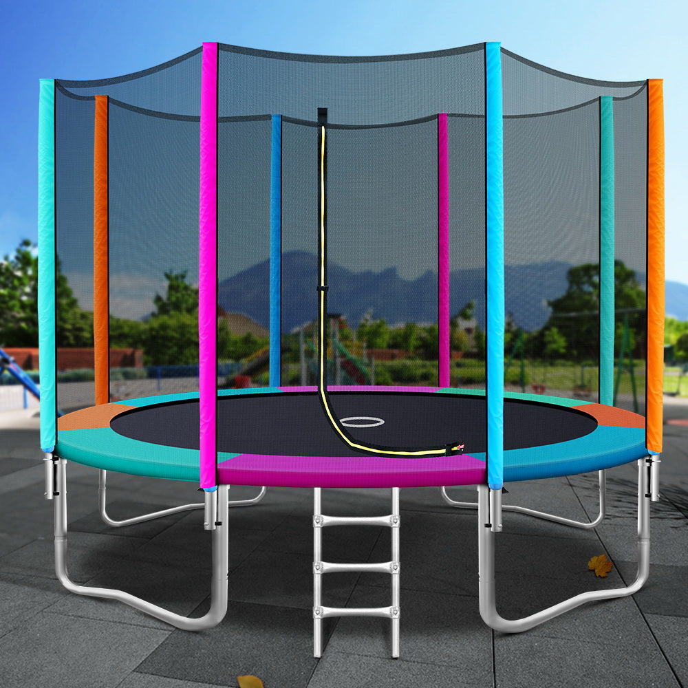 Everfit 12FT Trampoline for Kids w/ Ladder Enclosure Safety Net Pad Gift Round