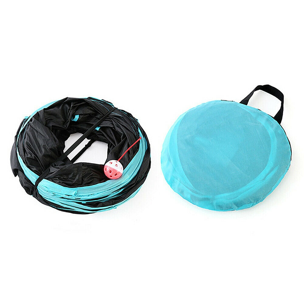Black and blue inflatable ring with a pink ball on a white background