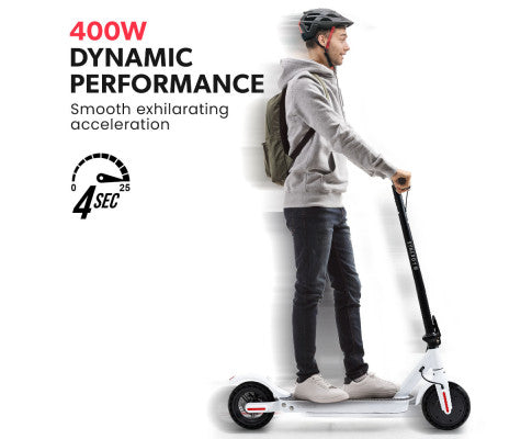 VALK 400W Electric Scooter, with Suspension for Adults Portable Folding Ride On,Synergy 5 MkII White