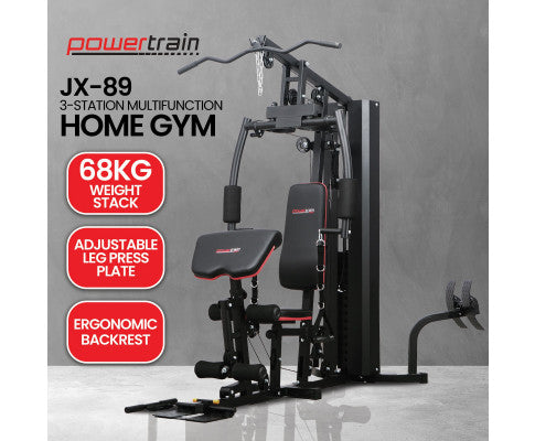 Powertrain Jx-89 Multi Station Home Gym 68kg Weight Cable Machine