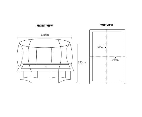 Kahuna 8ft X 11ft Outdoor Rectangular Orange Trampoline with Safety Enclosure.
