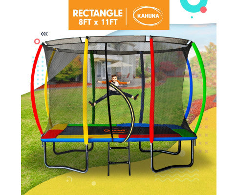 Kahuna 8ft x 11ft Outdoor Rectangular Trampoline With Safety Enclosure