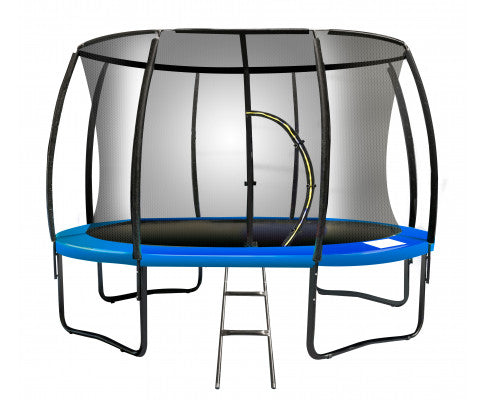 Kahuna 16ft Trampoline Free Ladder Spring Mat Net Safety Pad Cover Round Enclosure - Blue