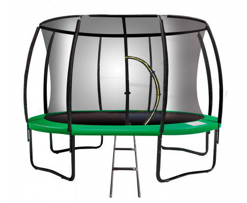 Kahuna 16ft Trampoline Free Ladder Spring Mat Net Safety Pad Cover Round Enclosure - Green