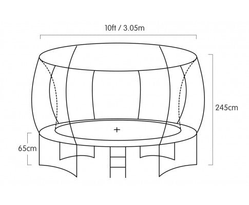 Kahuna 16ft Outdoor Trampoline Kids Children With Safety Enclosure Pad Mat Ladder Basketball Hoop Set - Green