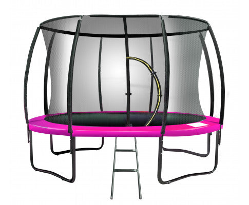 Kahuna 16ft Trampoline Free Ladder Spring Mat Net Safety Pad Cover Round Enclosure - Pink