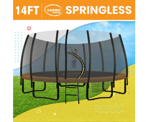 Kahuna Twister 14ft Springless Trampoline Outdoor Kids Safety Net Pad Mat