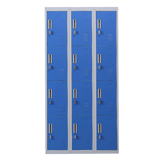 12-Door Locker for Office Gym Shed School Home Storage - Padlock-operated