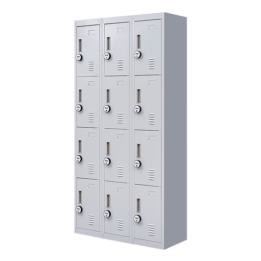 12-Door Locker for Office Gym Shed School Home Storage - 4-Digit Combination Lock