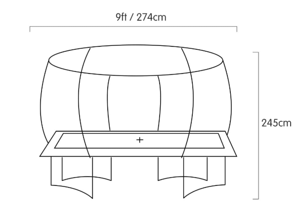 Kahuna 6ft X 9ft Outdoor Rectangular Rainbow Trampoline Safety Enclosure And Basketball Hoop Set