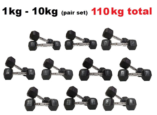 MORGAN RUBBER HEX 1-10KG (110KG SET)