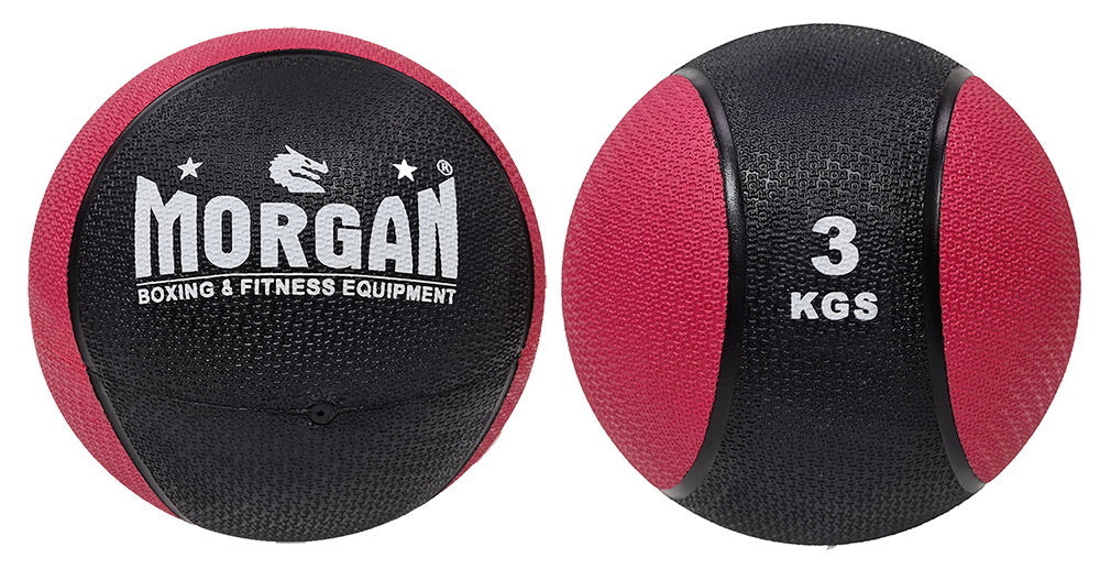 MORGAN 2-TONE COMMERCIAL RUBBER MEDICINE BALL SET OF 5 (3 + 4 + 5 + 7 + 10KG)