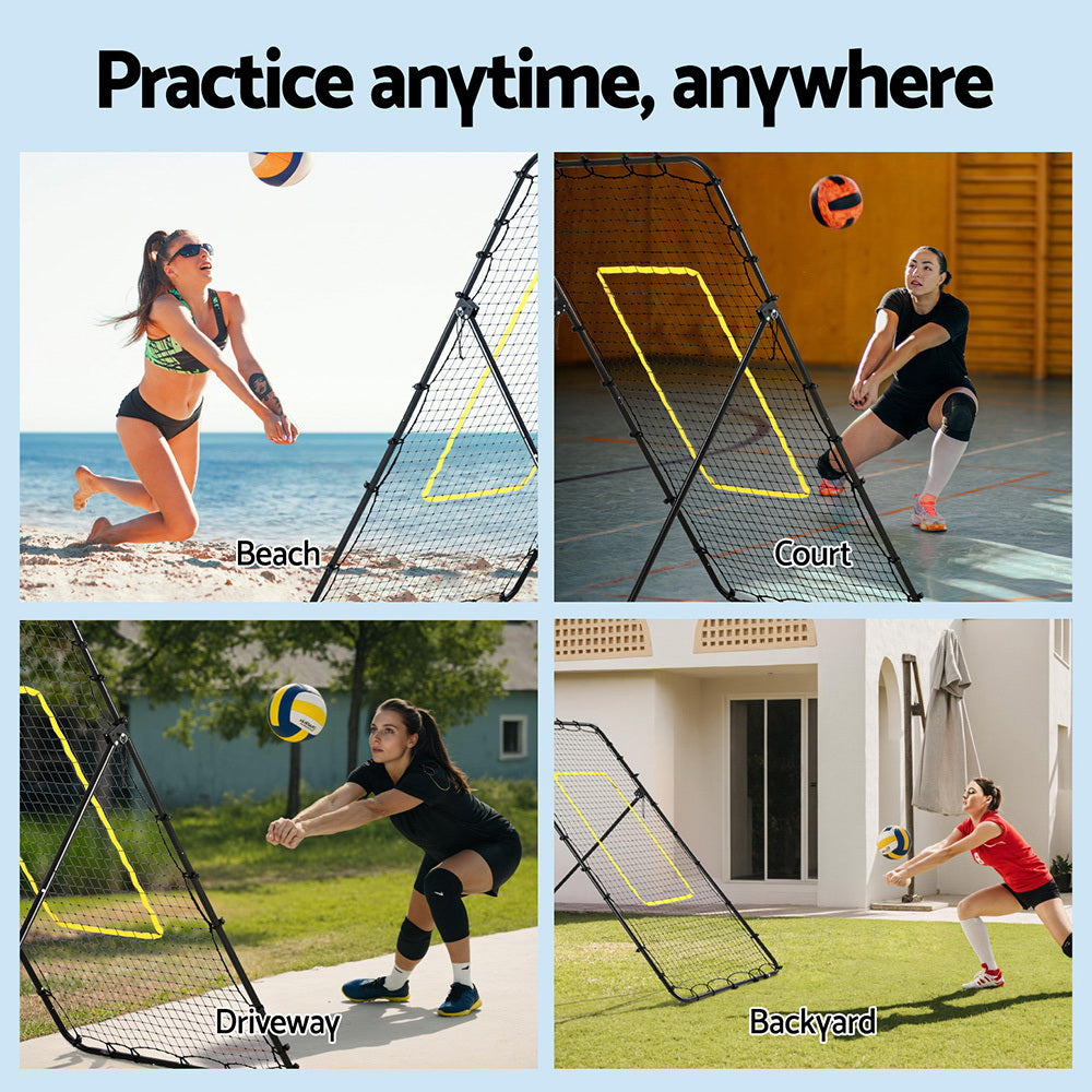 Everfit 7ft 2.1M Volleyball Net Football Baseball Goal Netting with Frame Angle Adjustable Rebounder