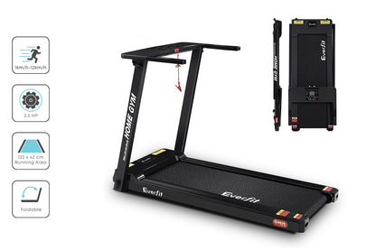 Everfit Treadmill Electric Home Gym Fitness Excercise Fully Foldable 420mm Black