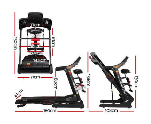 Everfit Treadmill Electric Home Gym Fitness Excercise Machine w/ Massager 480mm