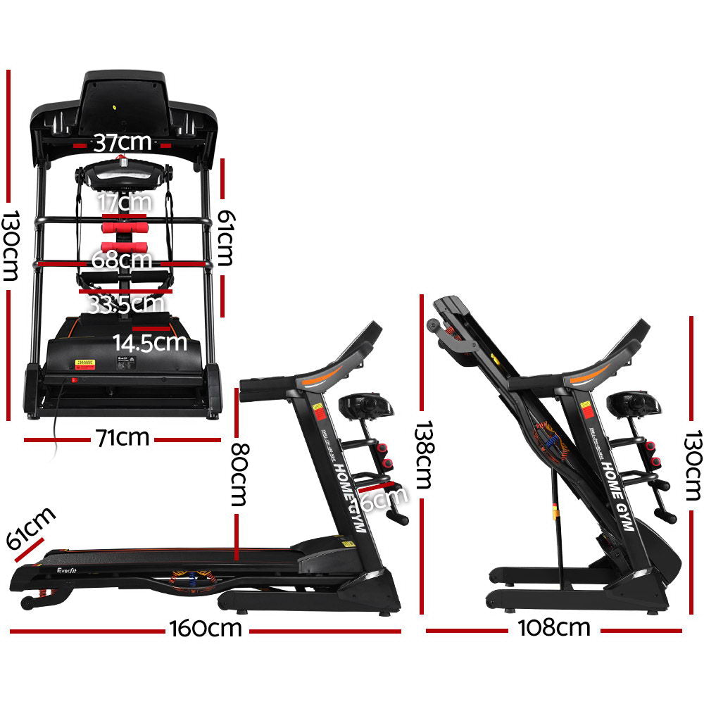 Everfit Treadmill Electric Home Gym Fitness Excercise Machine w/ Massager 450mm