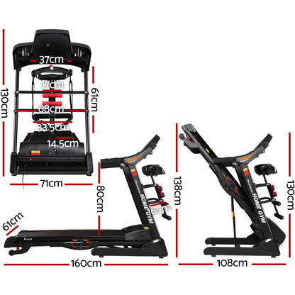 Everfit Treadmill Electric Home Gym Fitness Excercise Machine w/ Massager 450mm