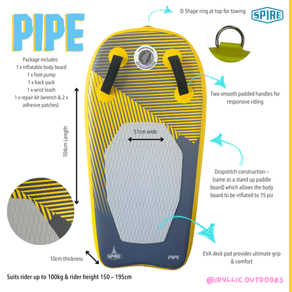 Spire Pipe Inflatable Bodyboard