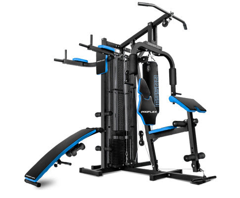 PROFLEX Multi Station Home Gym Exercise Machine Fitness Equipment Set Weight Bench Press Set 100LBS