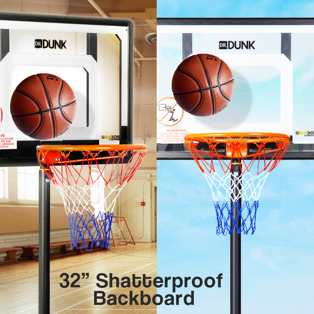 Dr. Dunk Adjustable Basketball Stand System Kids Hoop Portable Height Rim Ring