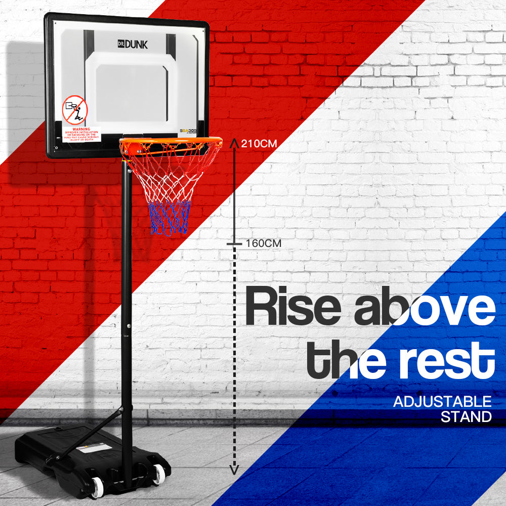 Dr. Dunk Adjustable Basketball Stand System Kids Hoop Portable Height Rim Ring