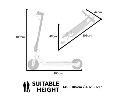 VALK 400W Electric Scooter, with Suspension for Adults Portable Folding Ride On,Synergy 5 MkII White