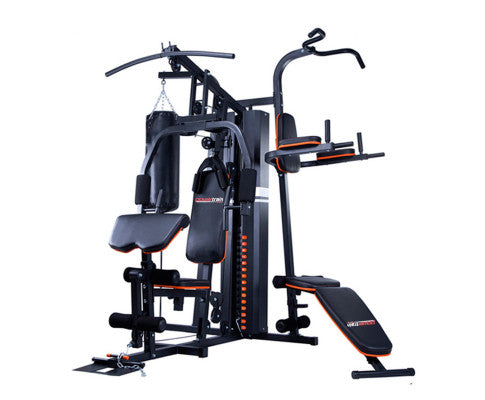 Powertrain Multi Station Home Gym 150lbs Weights Punching Bag