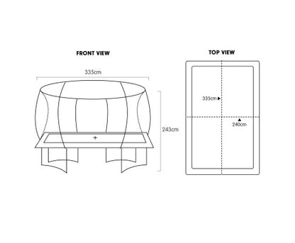 Kahuna 8ft X 11ft Outdoor Rectangular Orange Trampoline with Safety Enclosure.