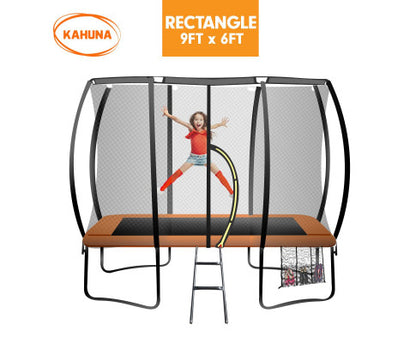 Kahuna 6ft X 9ft Trampoline Free Safety Net Spring Pad Cover Mat Ladder Basketball Set