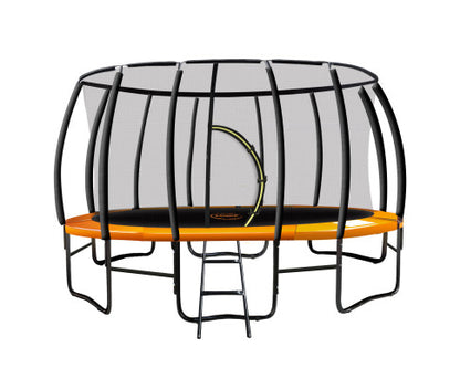 Kahuna 16ft Trampoline Free Ladder Spring Mat Net Safety Pad Cover Round Enclosure - Orange