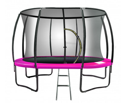 Kahuna 16ft Trampoline Free Ladder Spring Mat Net Safety Pad Cover Round Enclosure - Pink
