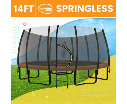 Kahuna Twister 14ft Springless Trampoline Outdoor Kids Safety Net Pad Mat