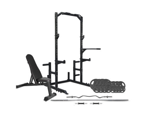 CORTEX PR2 Half Rack with 90kg Standard Tri-Grip Weight, Bar and Bench Set