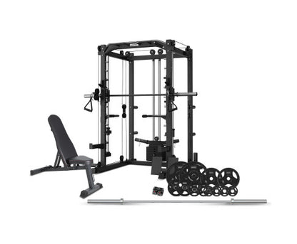 CORTEX SM20 Smith Station with 100kg Olympic Tri-Grip Weight, Bar and Bench Set