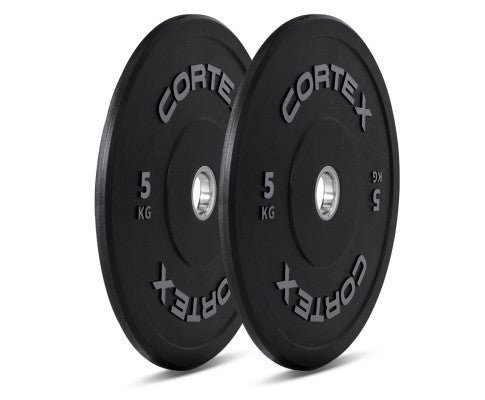 CORTEX 170kg Black Series V2 Rubber Olympic Bumper Plate Set 50mm with SPARTAN205 Barbell