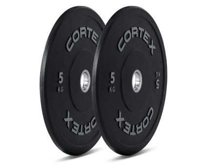CORTEX 170kg Black Series V2 Rubber Olympic Bumper Plate Set 50mm with SPARTAN205 Barbell