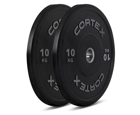 CORTEX 170kg Black Series V2 Rubber Olympic Bumper Plate Set 50mm with SPARTAN205 Barbell