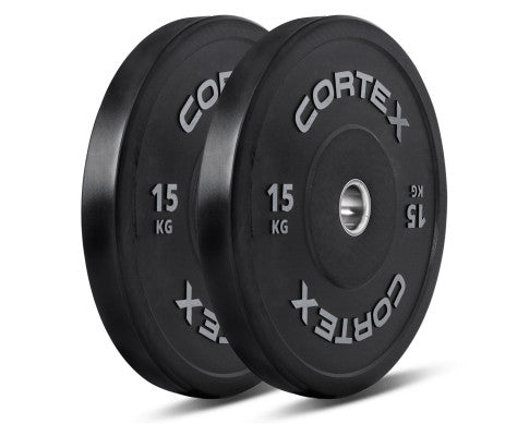 CORTEX 170kg Black Series V2 Rubber Olympic Bumper Plate Set 50mm with SPARTAN205 Barbell