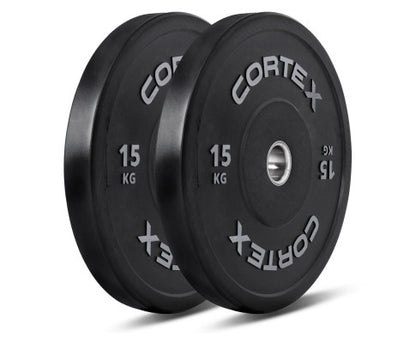 CORTEX 170kg Black Series V2 Rubber Olympic Bumper Plate Set 50mm with SPARTAN205 Barbell