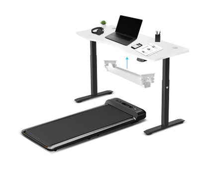 Lifespan Fitness WalkingPad M2 Treadmill with ErgoDesk Automatic White Standing Desk 1500mm + Cable Management Tray