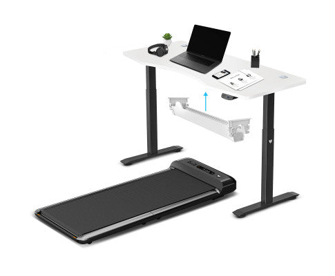Lifespan Fitness WalkingPad M2 Treadmill with ErgoDesk Automatic White Standing Desk 1500mm + Cable Management Tray