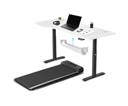 Lifespan Fitness WalkingPad M2 Treadmill with ErgoDesk Automatic White Standing Desk 1800mm + Cable Management Tray